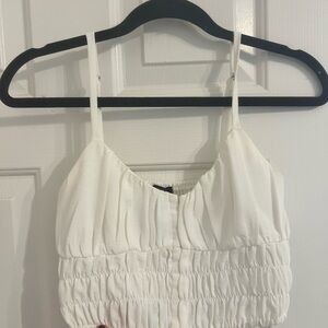 Forever 21 White Ruched Camisole